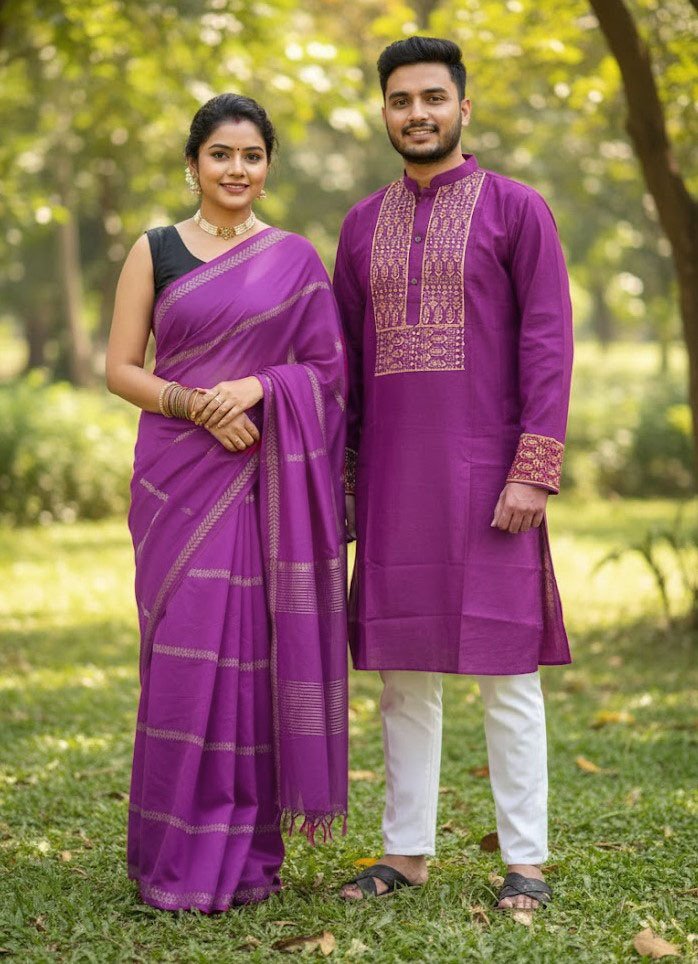 নতুন মায়াবী হাফসিল্ক কাপল সেট